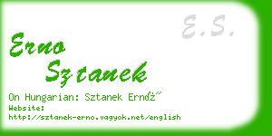 erno sztanek business card